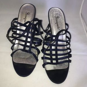 Bouquets Navy Blue Sandals Size 11